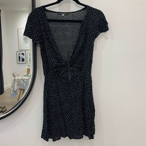 Brandy Melville Polka Dot Tie Front Dress